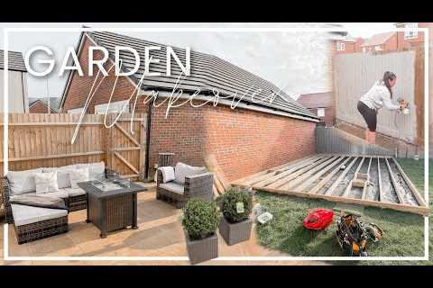 GARDEN MAKEOVER UK | BUILDING DECKING, GARDEN FURNITURE, GREY FENCE PANELS | PART 1