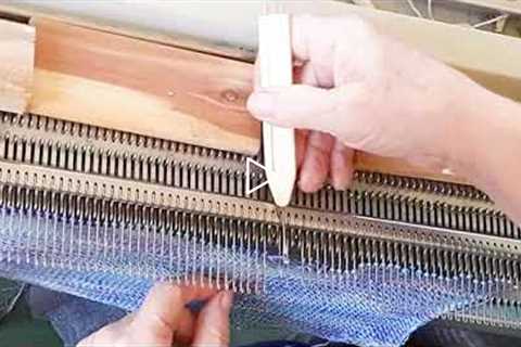 Adventures With the Corona Knitting Machine: rehanging knitting that has dropped and run