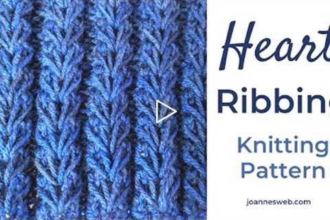 Heart Ribbing Knitting Pattern - Heart Ridge Knit Stitch