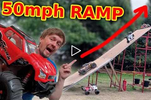 50 RC Cars on GIANT ramp -  Best RC event ever!!