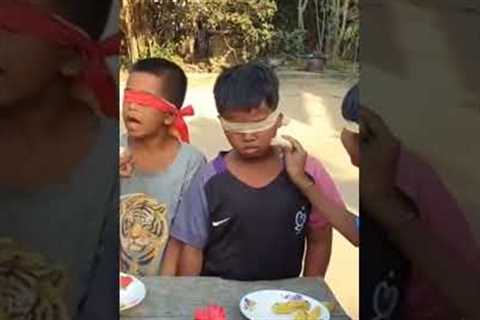 Close eyes eating bananas competition #shorts