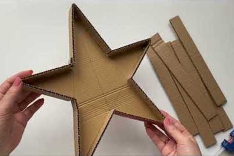 Christmas Decoration idea with Cardboard | DIY Affordable Christmas craft idea