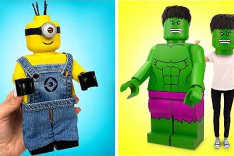 Lego Crafts || Amazing Lego Man Costume And Cute Wooden LEGO Minion