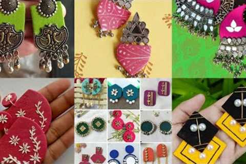 Fabric Earrings ideas | Diy jewelry | Trendy and Latest jewelry | @jazzyjewels2034