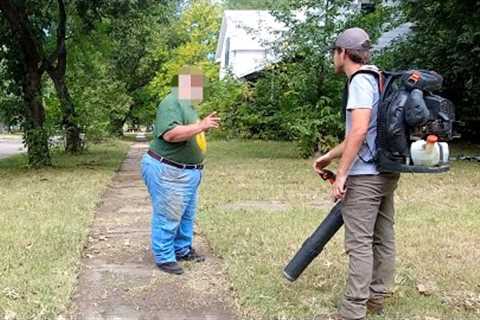 ANGRY Homeowner CONFRONTS Me While Mowing this VACANT Home