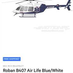 Roban B407 Air Life Blue/White 700 Size Scale Helicopter - ARF