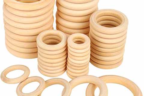 Bestsupplier 50 Pcs Unfinished Solid Wooden Rings for Craft, Ring Pendant and Connectors Jewelry..