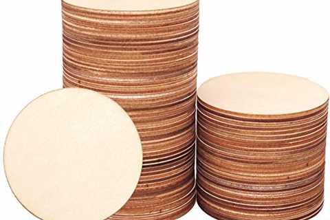 80pcs Unfinished Wood Circle 3 Inch Wooden Circles for Crafts for Wooden Coasters, DIY Crafts and..