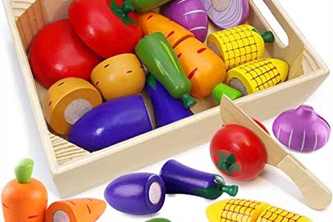 Airlab Wooden Play Food for Kids Kitchen Toys for Toddlers Cutting Pretend Toy Food Wooden Fruits..