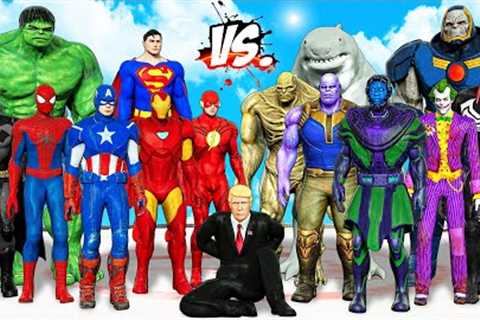 TEAM SUPERHEROES Fight Against TEAM SUPERVILLAINS Saving PRESIDENTIAL - EPIC SUPERHEROES WAR