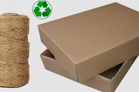 20 Best Out Of Waste Cardboard Ideas for Storage Organizer, Jute Craft