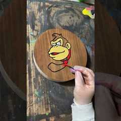 Donkey Kong stain #satisfying #art #woodstain #satisfyingvideo #woodworking