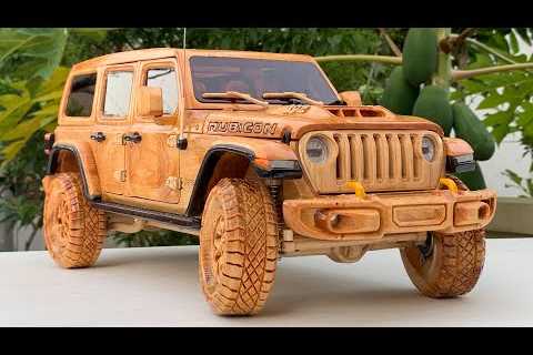 Wood Carving – 30 Days Crafting a Jeep Wrangler Rubicon with Natural Wood – Woodworking Art