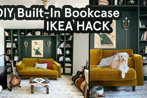 DIY Built-In Bookcase IKEA Hack - Home Office Built-In Bookshelves Project