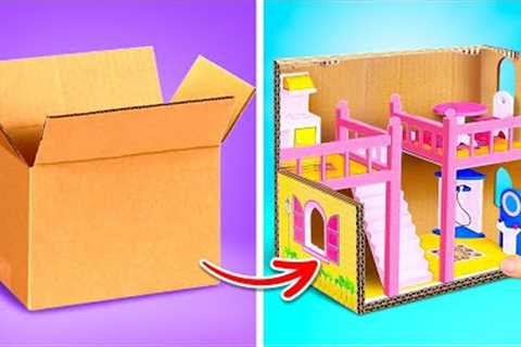 Barbie House Makeover 🪑✂️ Cute Ideas For Doll''s Houses From Cardboard