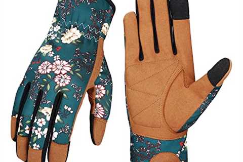 Women's Petacffe Leather Gardening Gloves - Touch Screen Function