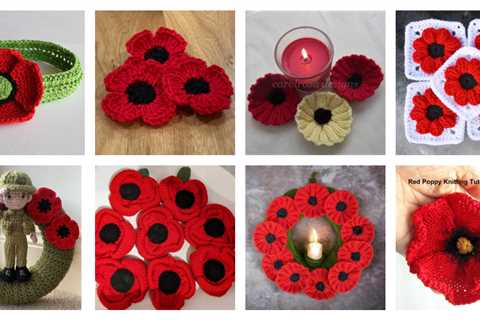 9 Knit & Crochet Poppy Patterns To Observe Remembrance Day On November 11th