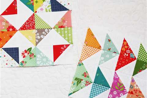 Half Square Triangle Scrap Quilt Blocks 18 + 19