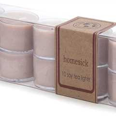 Eco Candle Co. Homesick Tea Light Candles - 100% Soy Wax, 10-Pack