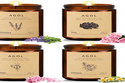 Aromatherapy Scented Candles: 4-Pack Soy Candles Gift Set - Lavender, Rose, Cherry, Gardenia